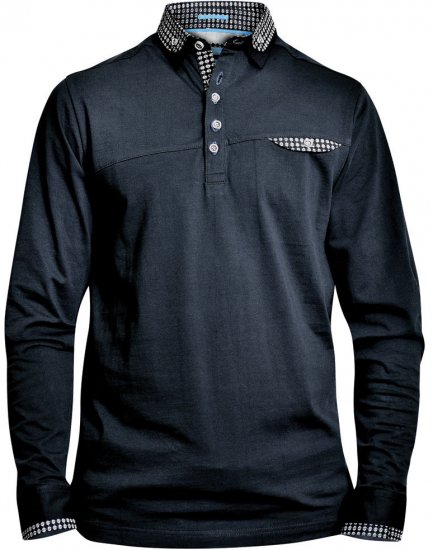 D555 REMUS Long Sleeve Polo Shirt Black - Pólóingek - Galléros Pólók 2XL-8XL - Pólóingek 2XL-8XL