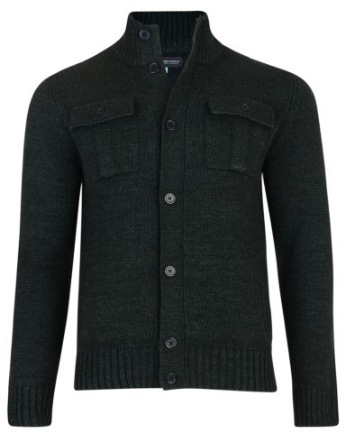 Kam Jeans Button Thru Knit Cardigan Dk Green - Pulóverek & kapucnis pulóverek - Pulóverek & Kapucnis pulóver 2XL-12XL