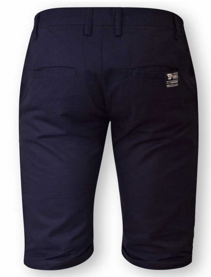 D555 PANAMA Chino Short With Side Elasticated Waist Navy - Rövidnadrág - Nagyméretű Rövidnadrág W40-W60