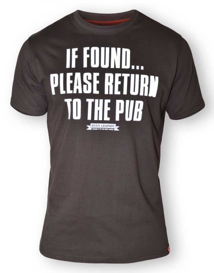 D555 SIMON 'Return To The Pub' Crew Neck T-Shirt Black - Pólók - Nagyméretű pólók - 2XL-14XL