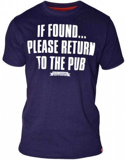 D555 SIMON 'Return To The Pub' T-Shirt Navy - Pólók - Nagyméretű pólók - 2XL-14XL