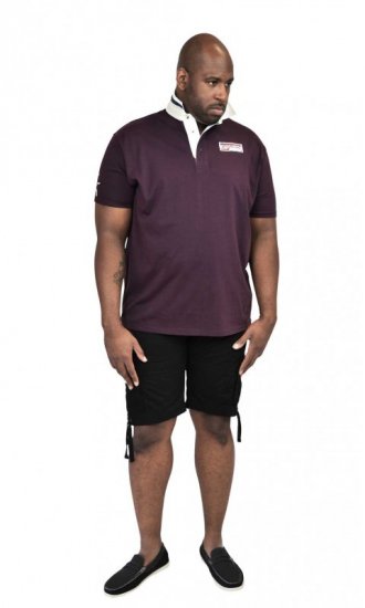 D555 NASH Short Sleeve Rugby Shirt Burgundy - Pólóingek - Galléros Pólók 2XL-8XL - Pólóingek 2XL-8XL