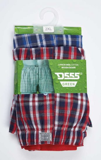 D555 PLAID Boxer Shorts Pack of Two - Alsónemű & strandruhák - Nagyméretű Alsónemű 2XL-8XL