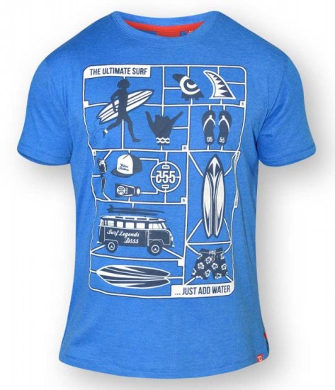 D555 JARON Ultimate Surf T-Shirt Blue - Pólók - Nagyméretű pólók - 2XL-14XL