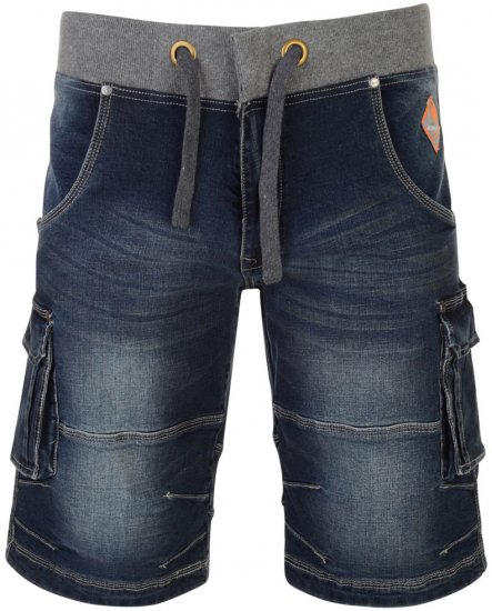 Kam Jeans Dito Denim Shorts Dark Used - Rövidnadrág - Nagyméretű Rövidnadrág W40-W60
