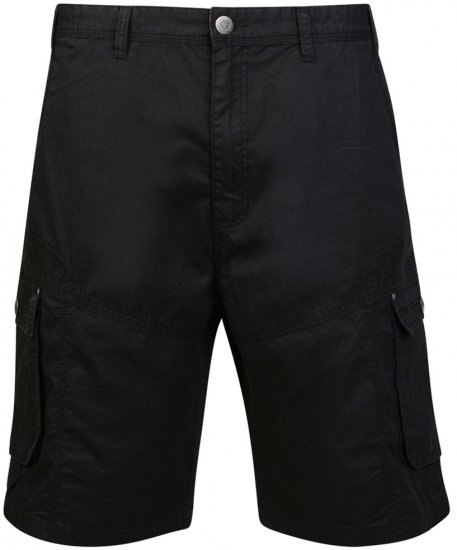 Motley Denim Cargo Shorts Black - Rövidnadrág - Nagyméretű Rövidnadrág W40-W60