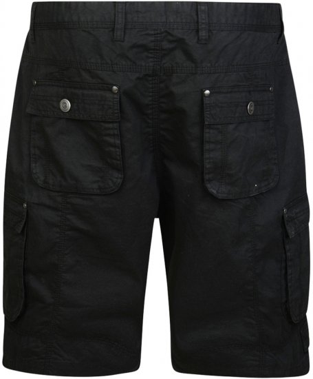 Motley Denim Cargo Shorts Black - Rövidnadrág - Nagyméretű Rövidnadrág W40-W60