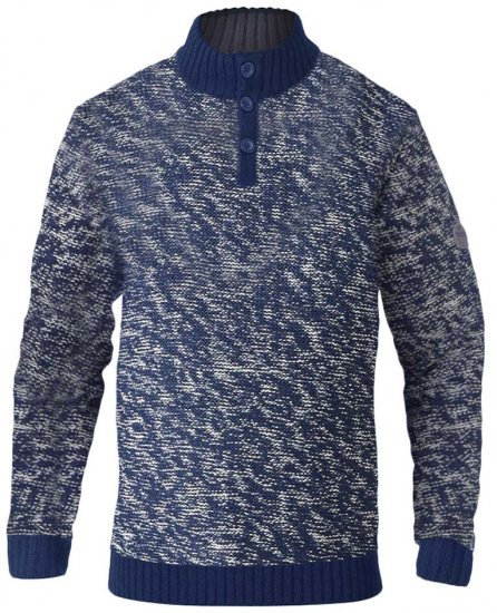 D555 MARSDEN Neck Sweater Navy/Ecru - Pulóverek & kapucnis pulóverek - Pulóverek & Kapucnis pulóver 2XL-12XL