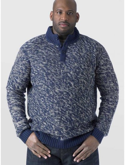 D555 MARSDEN Neck Sweater Navy/Ecru - Pulóverek & kapucnis pulóverek - Pulóverek & Kapucnis pulóver 2XL-12XL