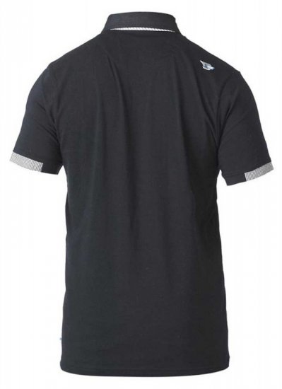 D555 SWANN Short Sleeve Stretch Polo Black - Pólóingek - Galléros Pólók 2XL-8XL - Pólóingek 2XL-8XL