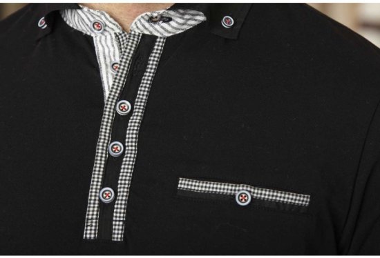 D555 SWANN Short Sleeve Stretch Polo Black - Pólóingek - Galléros Pólók 2XL-8XL - Pólóingek 2XL-8XL