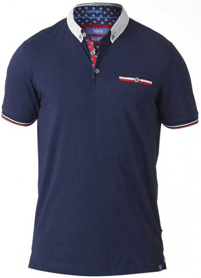 D555 GARFIELD Short Sleeve Stretch Polo Shirt Navy - Pólóingek - Galléros Pólók 2XL-8XL - Pólóingek 2XL-8XL