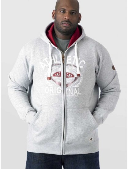D555 Gabriel Athletic Zip Hoodie Grey - Pulóverek & kapucnis pulóverek - Pulóverek & Kapucnis pulóver 2XL-12XL