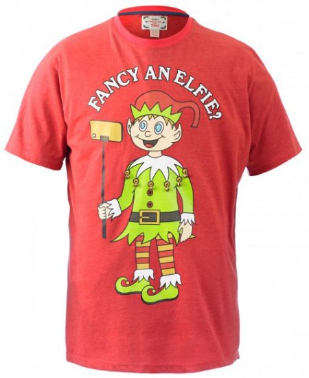D555 Fancy an Elfie T-shirt Red - Pólók - Nagyméretű pólók - 2XL-14XL