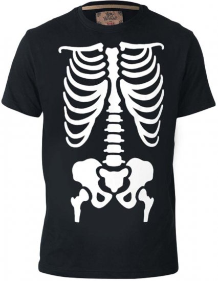 D555 Scary Halloween Skeleton T-shirt Black - Pólók - Nagyméretű pólók - 2XL-14XL