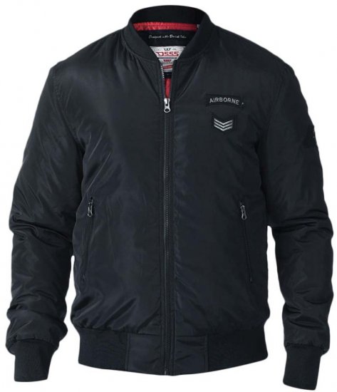 D555 Pedro Bomber Jacket Black - Kabátok - Nagyméretű Kabátok - 2XL-8XL