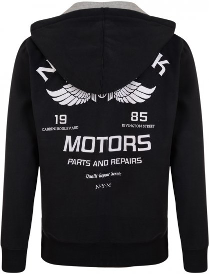 Kam Jeans 773 New York Motors Hoodie Black - Pulóverek & kapucnis pulóverek - Pulóverek & Kapucnis pulóver 2XL-12XL