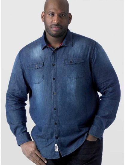 D555 Tobias LS Vintage Denim Shirt - Ingek - Ingek 2XL-10XL