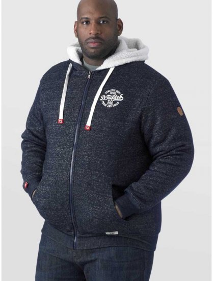 D555 Hulk Fur Lined Zipper Hood Navy - Pulóverek & kapucnis pulóverek - Pulóverek & Kapucnis pulóver 2XL-12XL