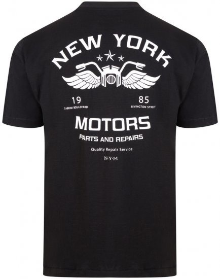 Kam Jeans 5106 NY Motors T-shirt Black - Pólók - Nagyméretű pólók - 2XL-14XL