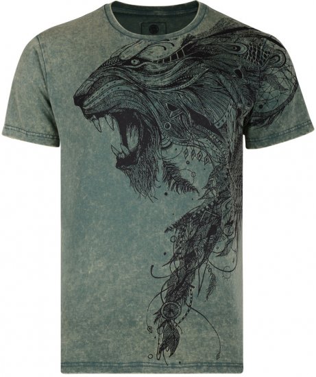 K.J. Lion Print T-shirt - Pólók - Nagyméretű pólók - 2XL-14XL