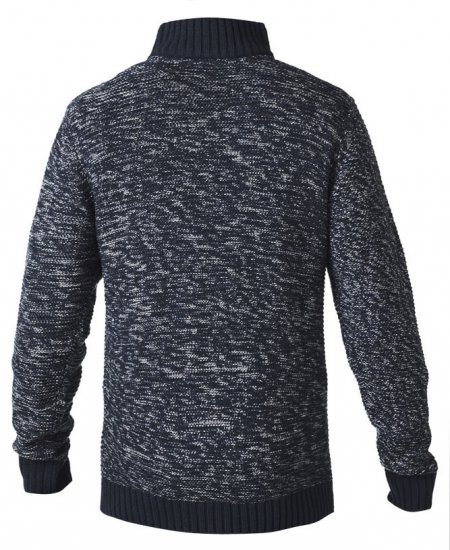 D555 REMINGTON Sweater With Woven Zipper Chest Pocket Navy/Grey - Pulóverek & kapucnis pulóverek - Pulóverek & Kapucnis pulóver 2XL-12XL