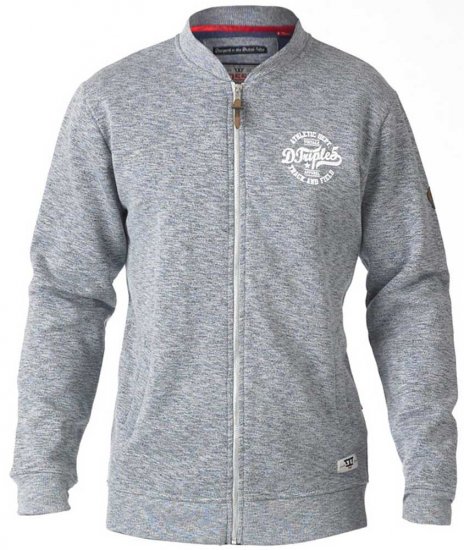 D555 Sandford Sweat Jacket Grey - Pulóverek & kapucnis pulóverek - Pulóverek & Kapucnis pulóver 2XL-12XL