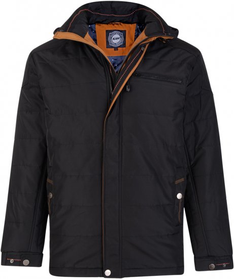 Kam Jeans 65 Padded Jacket Black - Kabátok - Nagyméretű Kabátok - 2XL-8XL
