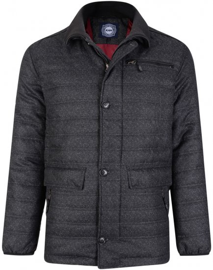 Kam Jeans 67 Casual Quilted Jacket Charcoal - Kabátok - Nagyméretű Kabátok - 2XL-8XL