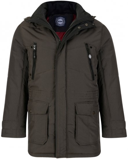 Kam Jeans 68 Long Padded Coat Dark - Kabátok - Nagyméretű Kabátok - 2XL-8XL