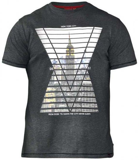 D555 Rox T-shirt Charcoal - Pólók - Nagyméretű pólók - 2XL-14XL