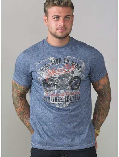 D555 Bradley T-shirt Blue - Pólók - Nagyméretű pólók - 2XL-14XL