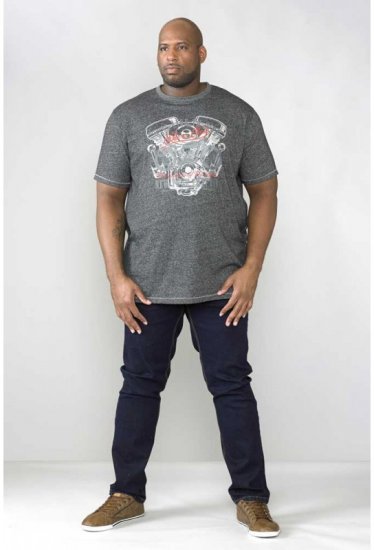 D555 Bradley T-shirt Charcoal - Pólók - Nagyméretű pólók - 2XL-14XL