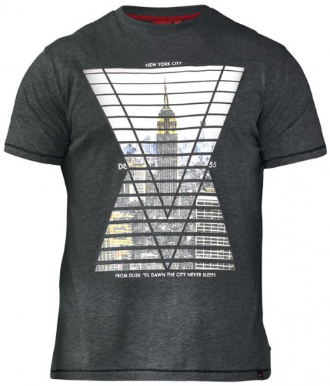 D555 Rox T-shirt Charcoal - Pólók - Nagyméretű pólók - 2XL-14XL
