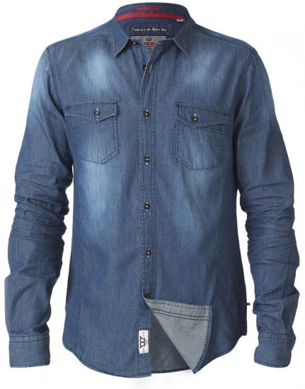 D555 Tobias LS Vintage Denim Shirt - Ingek - Ingek 2XL-10XL