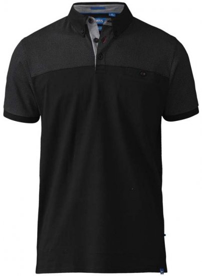 D555 Jauram Polo Black - Pólóingek - Galléros Pólók 2XL-8XL - Pólóingek 2XL-8XL