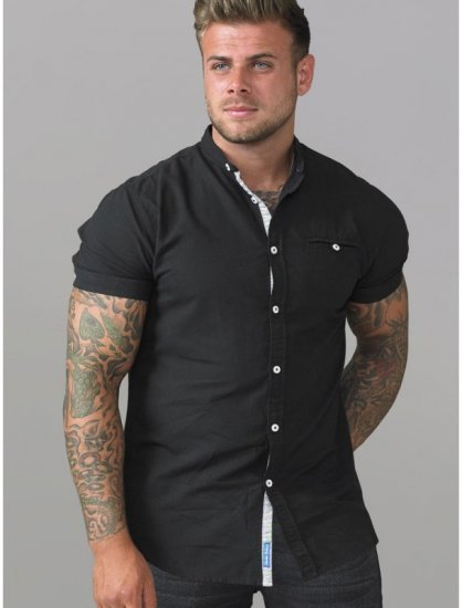 D555 Dwight Short Sleeve Shirt Black - Ingek - Ingek 2XL-10XL