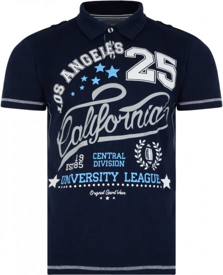 Kam Jeans 5219 Los Angeles Polo Navy - Pólóingek - Galléros Pólók 2XL-8XL - Pólóingek 2XL-8XL