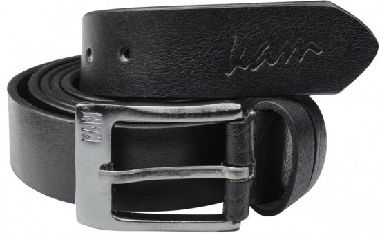 Kam Jeans 913 Jeans Belt Genuine Leather Black, 3,5cm - Övek - Nagyméretű Övek W40-W70/2XL-8XL
