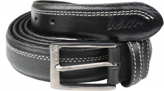 Kam Jeans 916 Leather Belt Black, 4cm - Övek - Nagyméretű Övek W40-W70/2XL-8XL
