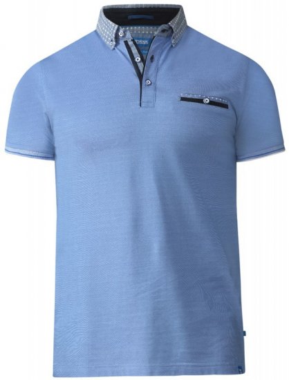 D555 Journey Fine Melange Polo Blue - Pólóingek - Galléros Pólók 2XL-8XL - Pólóingek 2XL-8XL