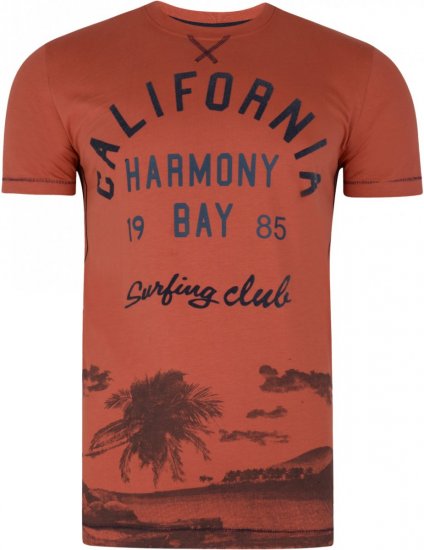 Kam Jeans 5207 Harmony Bay T-shirt Red - Pólók - Nagyméretű pólók - 2XL-14XL