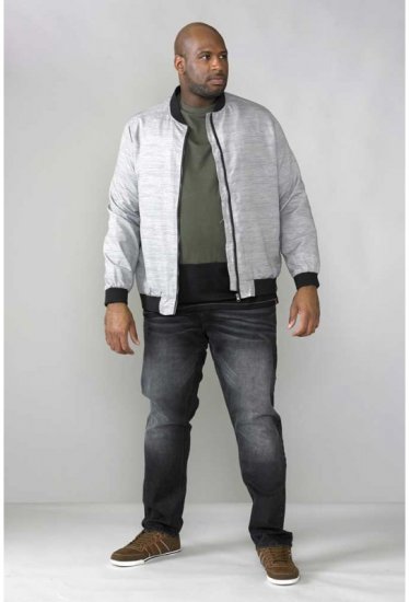 D555 Lou Bomber Jacket Grey - Kabátok - Nagyméretű Kabátok - 2XL-8XL