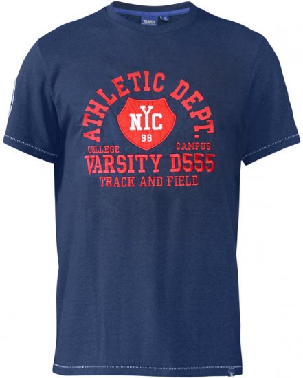 D555 Cyril T-shirt Navy - Pólók - Nagyméretű pólók - 2XL-14XL
