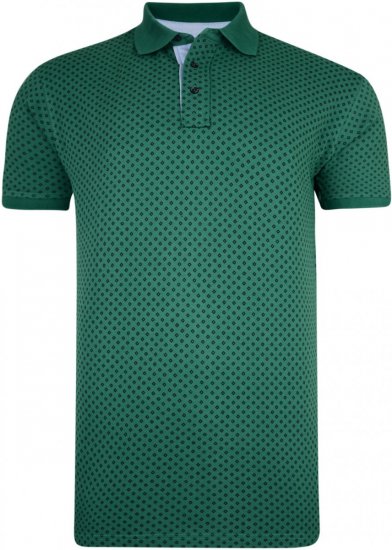 Kam Jeans 5224 Diamond Print Polo Pine - Pólóingek - Galléros Pólók 2XL-8XL - Pólóingek 2XL-8XL
