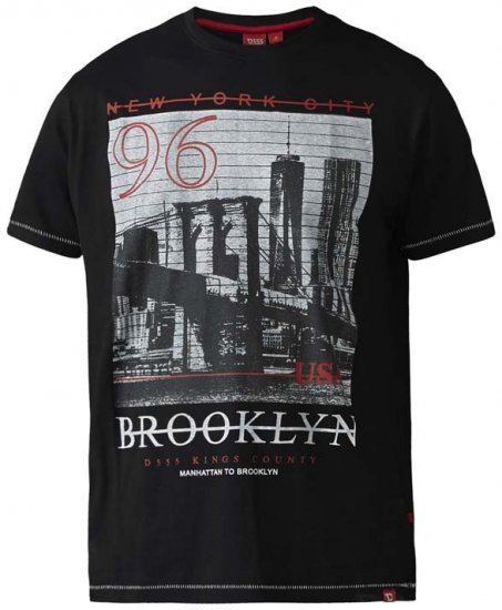 D555 Cain T-shirt Black - Pólók - Nagyméretű pólók - 2XL-14XL