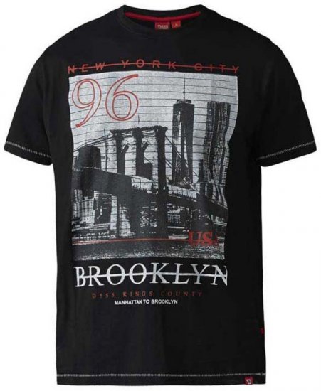 D555 Cain T-shirt Black - Pólók - Nagyméretű pólók - 2XL-14XL