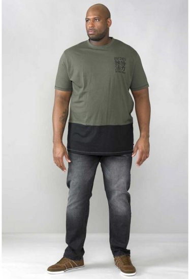 D555 Emerson T-shirt Khaki & Black - Pólók - Nagyméretű pólók - 2XL-14XL