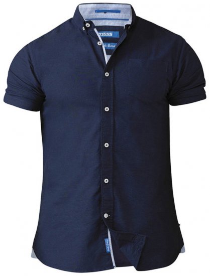 D555 Norman Short Sleeve Oxford Shirt Navy - Ingek - Ingek 2XL-10XL
