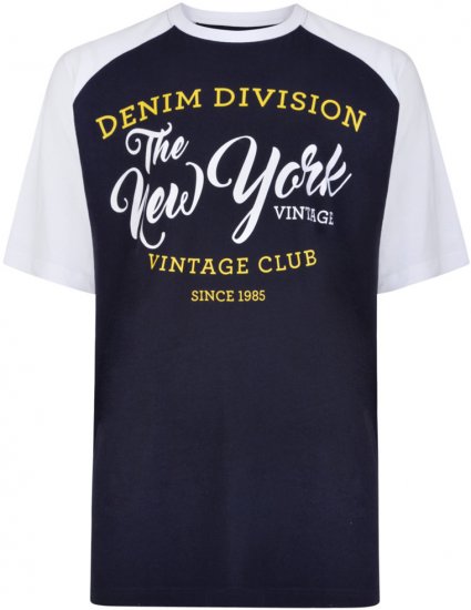 Kam Jeans 5210 Denim Division T-shirt Navy - Pólók - Nagyméretű pólók - 2XL-14XL